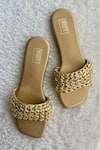 Buy_BIJIT_Gold Braided Strap Slip On Flats _at_Aza_Fashions