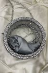 Buy_BIJIT_Silver Braided Helix Spherical Sling Bag With Chain _at_Aza_Fashions