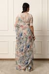 Shop_Atelier Shikaarbagh_Off White Saree French Chiffon Printed Abstract Floral With Unstitched Blouse _at_Aza_Fashions