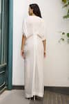 Shop_Meesa_White Crepe Embroidery Hearts V Neck Kaftan _at_Aza_Fashions