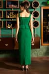 Shop_Meesa_Green Crepe Plain Sweetheart Neck Peplum Top And Draped Skirt Set _at_Aza_Fashions