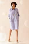 Buy_Bunka_Purple Cotton Lace Collared Isa Shirt Dress _at_Aza_Fashions