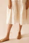 Buy_Bunka_Ivory Cotton Embroidered Lace V Neck Sada Detailed Dress _Online_at_Aza_Fashions