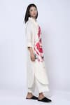 Buy_Taika by Poonam Bhagat_Ivory Chanderi Brushstroke Mandarin Collar Pattern Tunic With Pant 