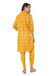 Buy_Surabhi Arya_Yellow Kurta Mul Chanderi Embroidery Gota Collar And Dhoti Pant Set 