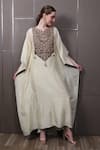 Buy_SAYISHA_Beige Chinon Hand Embroidered Sequins Round Kaftan Dress _Online_at_Aza_Fashions