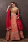 Buy_SAYISHA_Multi Color Organza Embroidered Sequins Sweetheart Beads Lehenga Set _at_Aza_Fashions