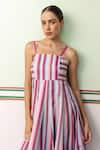 Shop_SHIMONA_Pink Cotton Satin Square Stripe Pattern Maxi Dress _Online_at_Aza_Fashions