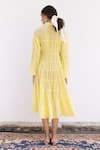 Shop_SHIMONA_Yellow Organic Cotton Plain Collar Sunshine Tiered Dress _at_Aza_Fashions