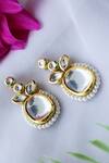 Shop_Do Taara_Gold Plated Kundan Embellished Earrings _at_Aza_Fashions