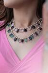 Do Taara_Multi Color Natural Stone Embellished Layered Necklace _Online_at_Aza_Fashions