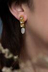 Do Taara_Gold Plated Stones, Diamonds Kundan Embellished Danglers _Online_at_Aza_Fashions