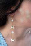 Buy_Do Taara_White Beads, Pearls Baroque Cluster Danglers _at_Aza_Fashions