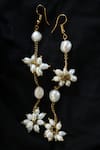 Shop_Do Taara_White Beads, Pearls Baroque Cluster Danglers _at_Aza_Fashions