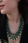 Buy_Do Taara_Green Pearls And Natural Stone Layered Necklace _at_Aza_Fashions