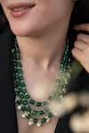 Do Taara_Green Pearls And Natural Stone Layered Necklace _Online_at_Aza_Fashions