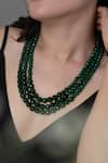 Buy_Do Taara_Green Garnet Stones Embellished Layered Necklace _at_Aza_Fashions