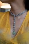Do Taara_Silver Plated Faux Diamond And Natural Stone Embellished Necklace _Online_at_Aza_Fashions