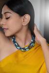 Buy_Do Taara_Blue Stone Embellished Multi Layered Necklace _at_Aza_Fashions