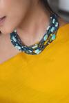 Do Taara_Blue Stone Embellished Multi Layered Necklace _Online_at_Aza_Fashions