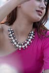 Do Taara_Silver Plated Pearls Polki Embellished Choker Necklace _Online_at_Aza_Fashions