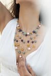 Buy_Do Taara_Multi Color Shell Pearls Embellished Choker Necklace _at_Aza_Fashions