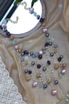 Shop_Do Taara_Multi Color Shell Pearls Embellished Choker Necklace _at_Aza_Fashions