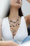 Do Taara_Multi Color Shell Pearls Embellished Choker Necklace _Online_at_Aza_Fashions