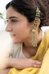 Buy_Do Taara_Green Pearls Embellished Dangler Earrings _at_Aza_Fashions