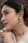 Do Taara_Green Pearls Embellished Dangler Earrings _Online_at_Aza_Fashions