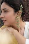 Buy_Do Taara_Green Pearls Embellished Dangler Earrings _Online_at_Aza_Fashions