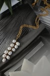 Shop_Do Taara_Gold Plated Embellished Long Pendant Necklace _at_Aza_Fashions