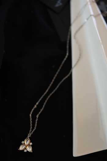 Shop_Do Taara_Silver Plated Embellished Pendant Necklace _at_Aza_Fashions