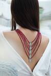 Buy_Do Taara_Red Shell Pearl Embellished Layered Necklace _at_Aza_Fashions