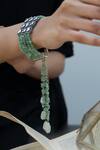 Buy_Do Taara_Green Crystals, Diamonds Faux Studded Bracelet _Online_at_Aza_Fashions