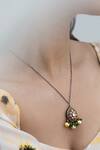 Buy_Do Taara_Multi Color Polki Studded Drop Chain Necklace _Online_at_Aza_Fashions