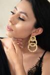 Buy_Do Taara_Gold Plated Textured Chain Pattern Earrings _at_Aza_Fashions