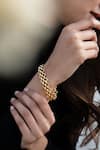Buy_Do Taara_Gold Plated Interwoven Loop Bracelet _at_Aza_Fashions
