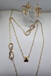 Shop_Gaurish bespoke jewellery_Gold Plated Infinity Carved Necklace Set _at_Aza_Fashions