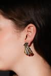 Gaurish bespoke jewellery_Gold Plated Knife Edge Earrings _Online_at_Aza_Fashions