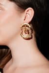 Buy_Gaurish bespoke jewellery_Gold Plated Fish Carved Earrings _Online_at_Aza_Fashions