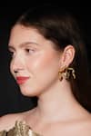 Buy_Gaurish bespoke jewellery_Gold Plated Stone Roller Embellished Earrings _at_Aza_Fashions