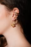 Gaurish bespoke jewellery_Gold Plated Knotted Signal Earrings _Online_at_Aza_Fashions