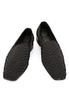 Shop_NR BY NIDHI RATHI_Black Embellished Chevron Loafers_at_Aza_Fashions