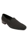 Buy_NR BY NIDHI RATHI_Black Embellished Chevron Loafers 