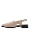 NR BY NIDHI RATHI_Beige Plain Cut-out Tapered Toe Sandals_at_Aza_Fashions