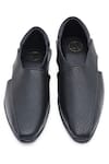 Shop_NR BY NIDHI RATHI_Black Textured Tapered Toe Loafers _at_Aza_Fashions