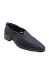 NR BY NIDHI RATHI_Black Textured Tapered Toe Loafers _Online_at_Aza_Fashions