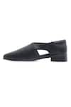 NR BY NIDHI RATHI_Black Textured Tapered Toe Loafers _at_Aza_Fashions