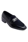 NR BY NIDHI RATHI_Black Dual Tone Buckle Detail Loafers _Online_at_Aza_Fashions